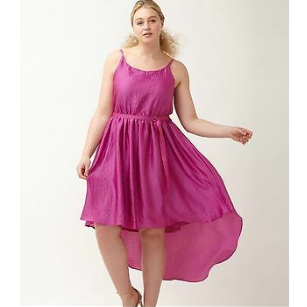 LANE BRYANT 6th & Lane Satin High Low Slip Dress
